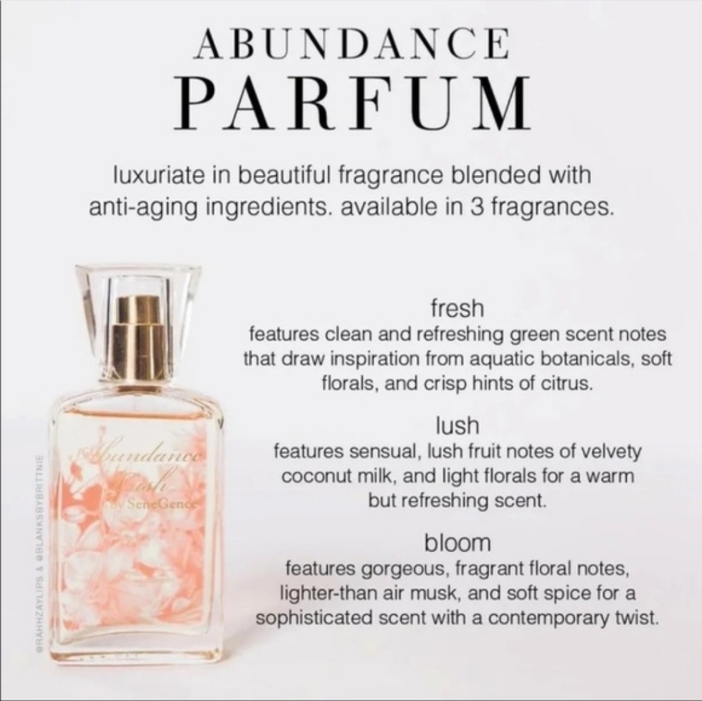 New! LUSH Abundance by SeneGence parfum